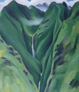 滝 No2 イアオ渓谷 マウイ島 ジョージア州 オキーフ アメリカの山 Oil Paintings
